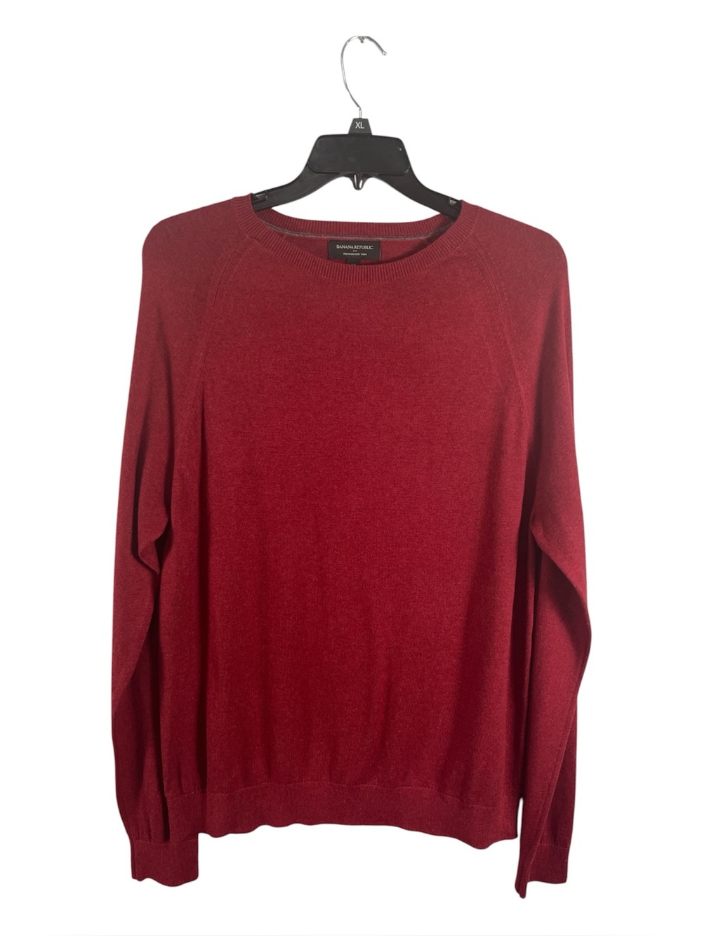 Banana Republic Men's XL Silk Cashmere Blend Crewneck Sweater Burgundy EUC